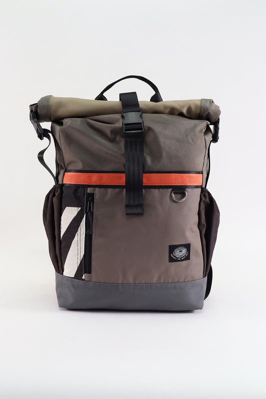 Roll Top Backpack (Brown)